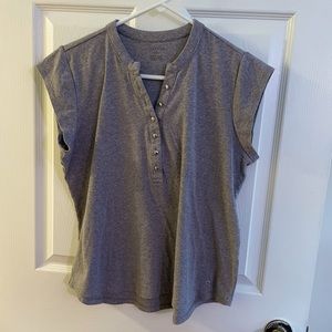 Calvin Klein Cotton Cap Sleeve Shirt L